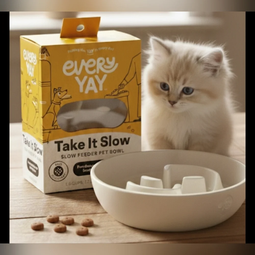 EveryYay Interactive Slow Feeder — Anti-Gulp Bowl for Cats, Dogs & Small Animals